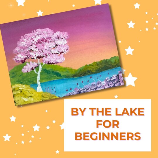 Acrylic Painting By The Lake For Beginners